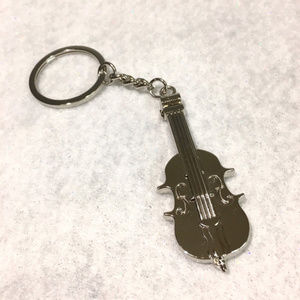 Silver Guitar Keychain